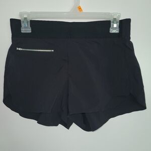 Athleta Black Running Shorts Women's Size 4 Zipper Pockets